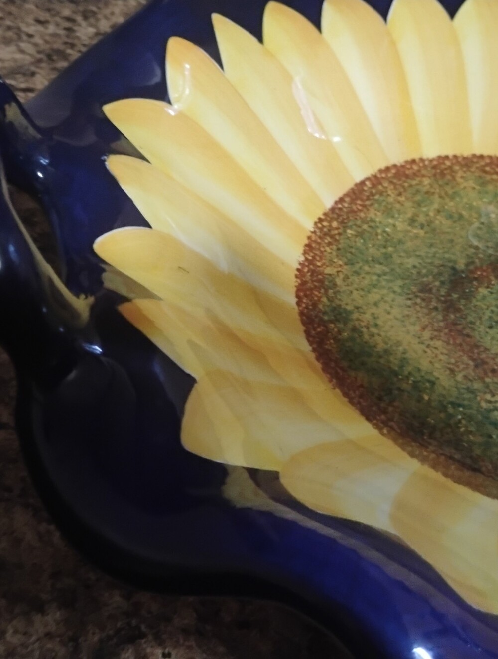 Vintage "Pure Art" 16-Inch Sunflower Serving Platter Bowl by Carol Endres - Picture 5 of 8